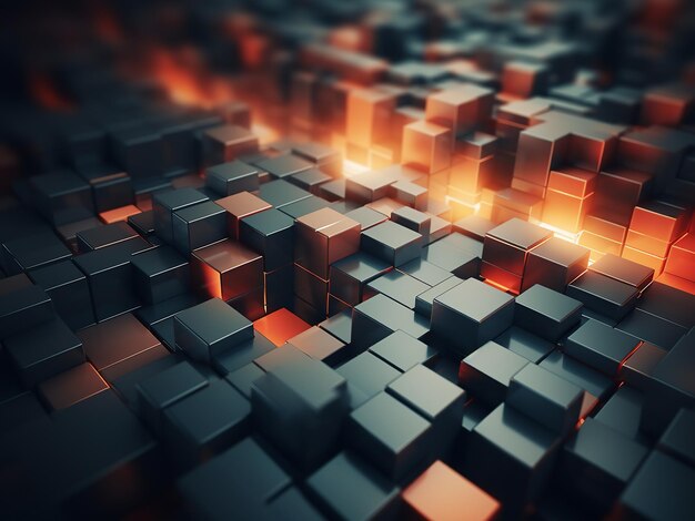 El fondo de pantalla con bloques 3D abstractos agrega profundidad y dimensión