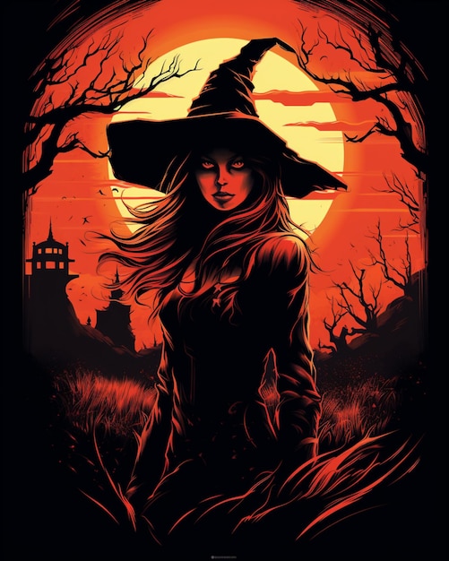 Fondo de pantalla de bruja de Halloween