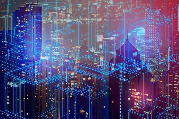 Fondo de pantalla de la ciudad digital