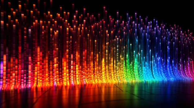 Fondo de pantalla de código de datos vibrante y colorido con luces de arco iris que representan la naturaleza dinámica y diversa de la programación con una variedad de colores cautivadores Generative Ai