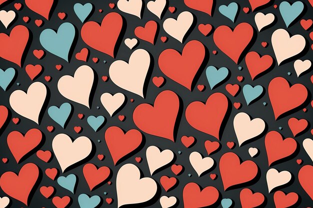 Fondo de pantalla de concepto de día de San Valentín de fondo de patrón de corazón