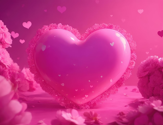 Un fondo de pantalla de corazón rosa de ensueño