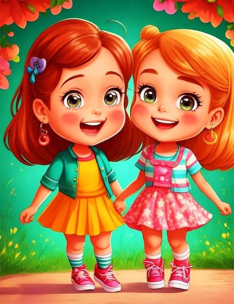 Fondo de pantalla de dibujos animados feliz día internacional de la amistad