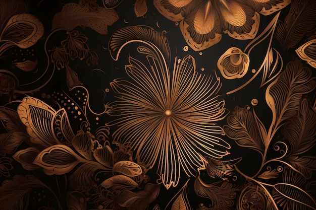 Fondo de pantalla de diseño de ilustración floral de lujo ai generativo