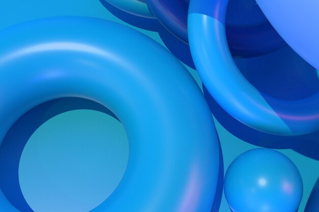 fondo de pantalla de escritorio 3d torus esfera forma azul Color