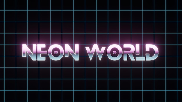 Fondo de pantalla Estilo vintage 80s lema texto letrero de neón antiguo concepto de juego Luces de neón brillantes Onda retro y estilo synthwave Para postalbanner poster3D render imágenes ilustración