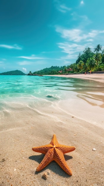 Fondo de pantalla de una estrella de mar en la playa