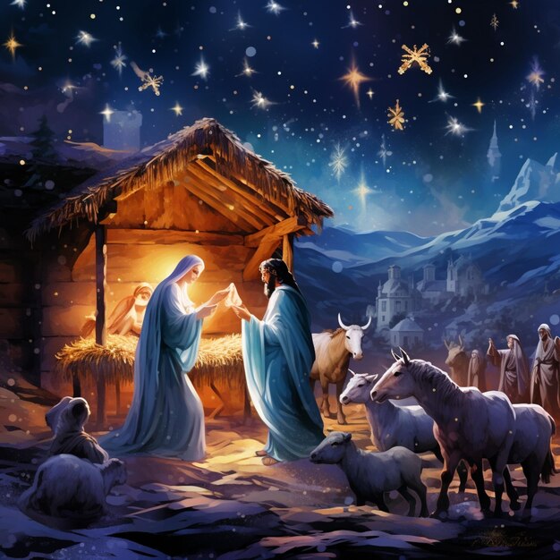 Fondo de Pantalla Fascinante de la Noche de la Natividad