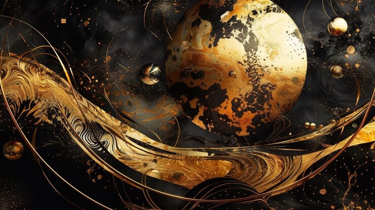 Fondo de pantalla de fases lunares de estrellas y planetas Color brillante Ai generativo