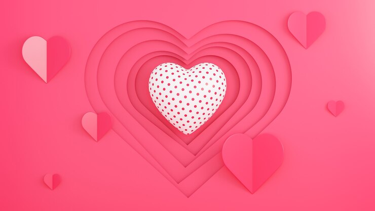 Fondo de pantalla de feliz día de san valentín en estilo papel con muchos corazones
