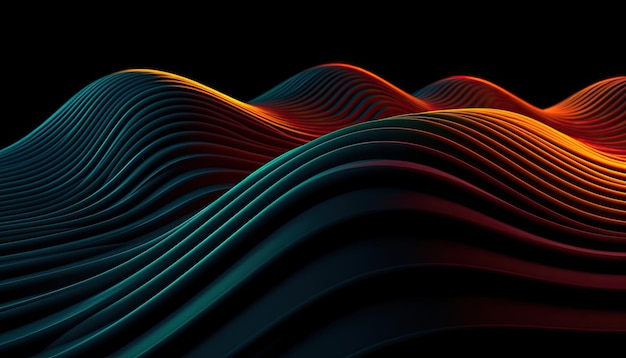 Fondo de pantalla de fondo de banner gráfico de tecnología futurista abstracta aleatoria de estilo 3d IA generativa