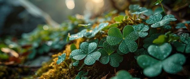 Fondo De Pantalla De Fondo HD Con Borde De Trébol De San Patricio