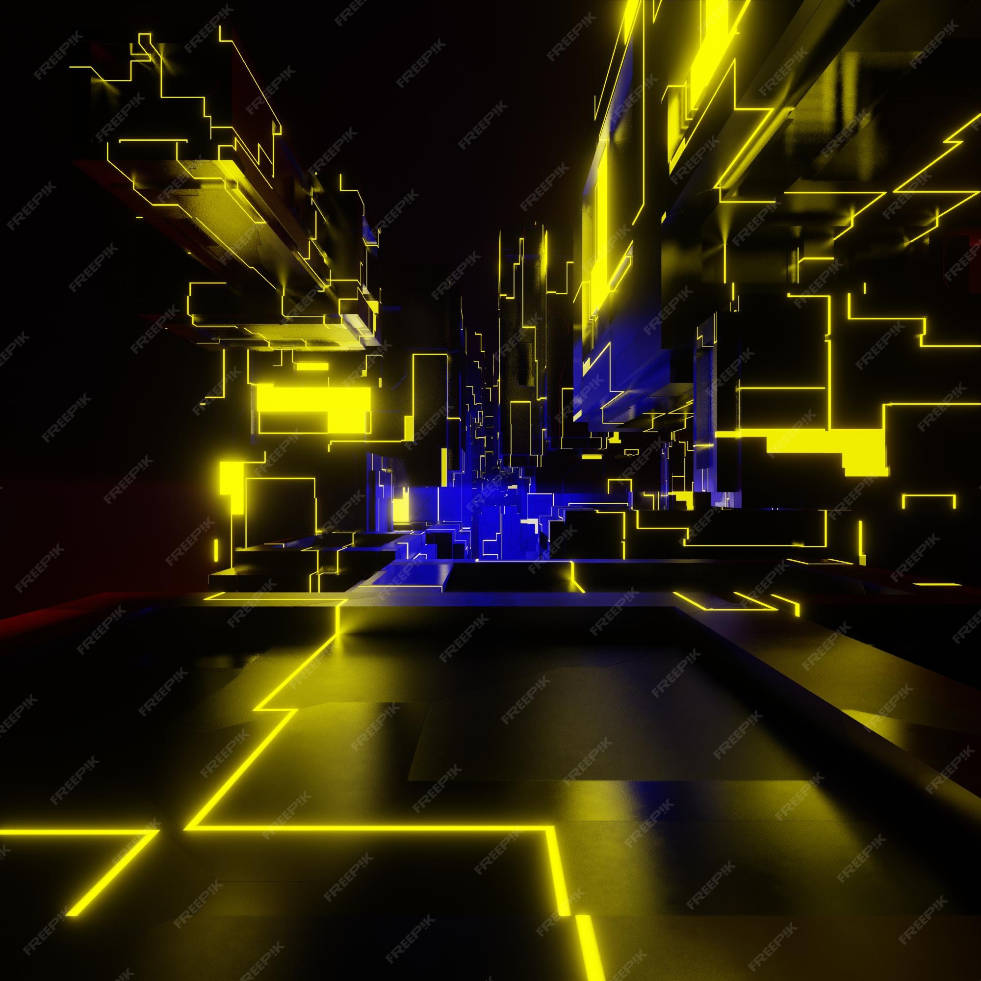 Fondo de pantalla de fondo de luz de neón futeista de película futura de illutration 3d | Foto Premium Fondo de pantalla de fondo de luz de neón futeista de película futura de illutration 3d | Foto Premium