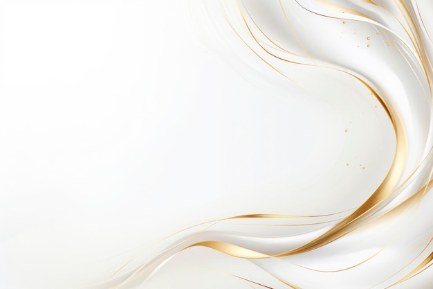 Fondo de pantalla futurista de color blanco y dorado que fluye ondeando