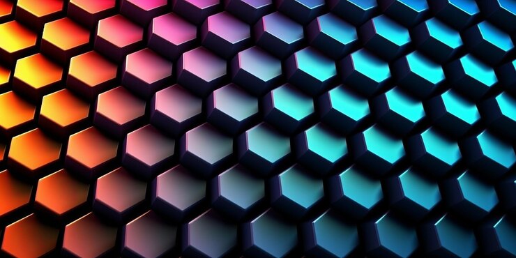 Foto fondo de pantalla gráfico de panal negro retro hexágono colorido gran diseño para cualquier propósito generativo ai