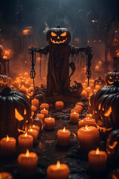 Fondo de pantalla de Halloween con calabazas malvadas