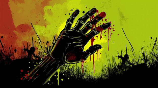 Fondo de pantalla de Halloween con mano zombie