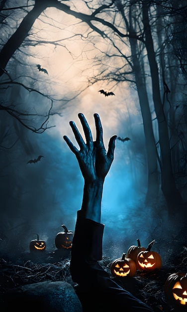 fondo de pantalla de halloween con mano zombie