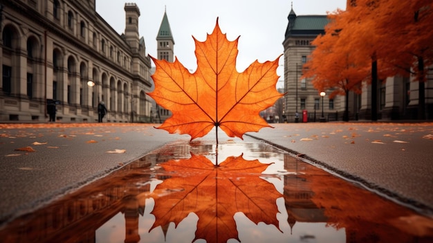 Fondo de pantalla HD 8K de hoja de otoño Imagen fotográfica de stock