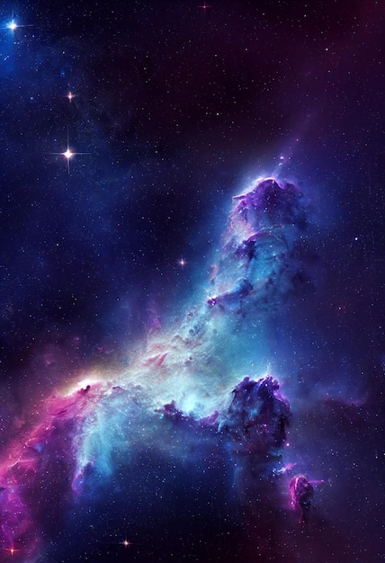 Fondo de pantalla HD de espacio estrellas galaxia nebulosa renderizado 3D