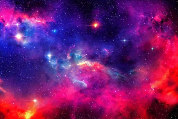 Fondo de pantalla HD de estrellas espaciales coloridas galaxia nebulosa renderizado 3D