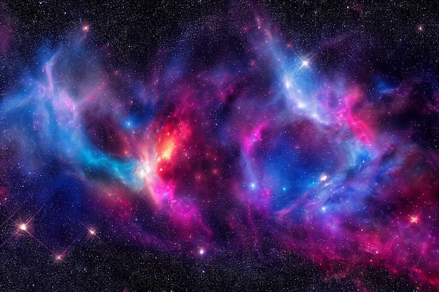 Fondo de pantalla HD de estrellas espaciales coloridas galaxia nebulosa renderizado 3D