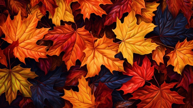 Fondo de pantalla de hojas de otoño coloridas