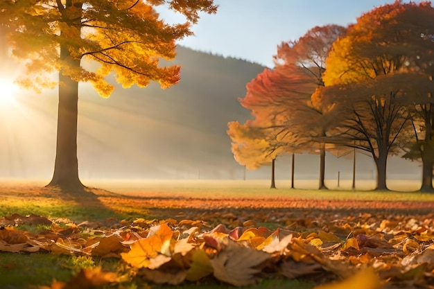 Fondo de pantalla de hojas de otoño en el parque