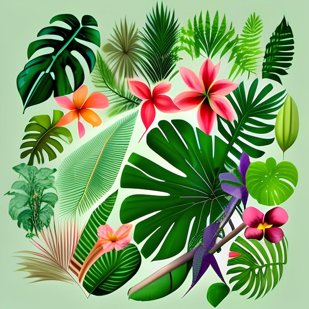 Foto fondo de pantalla de hojas tropicales