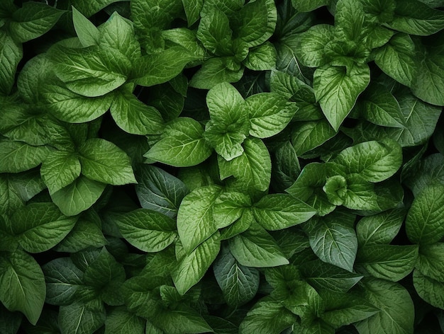 Fondo de pantalla de hojas verdes Foto Generada por AI