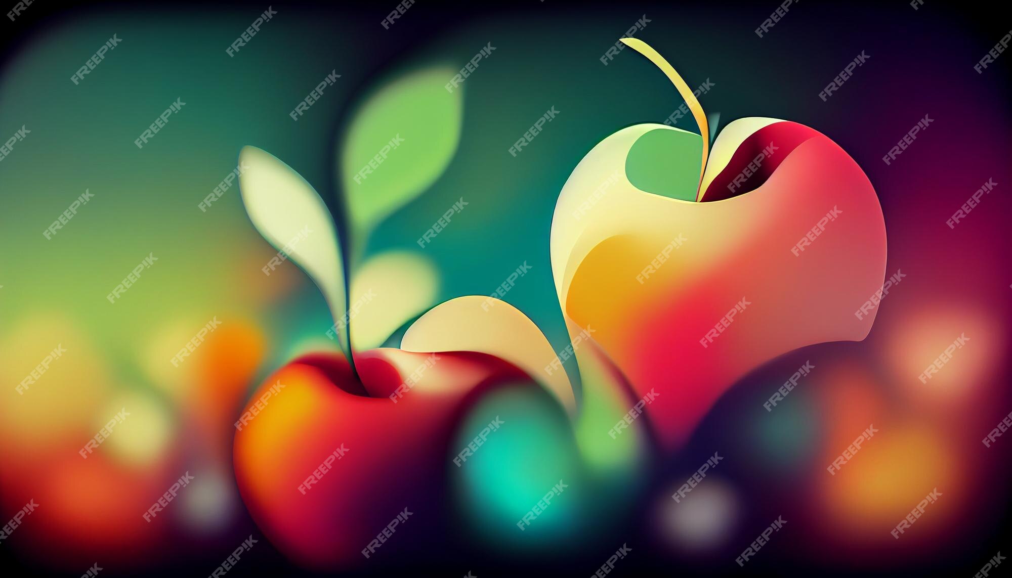 Fondo de pantalla de ilustración digital de manzanas abstractas | Foto  Premium