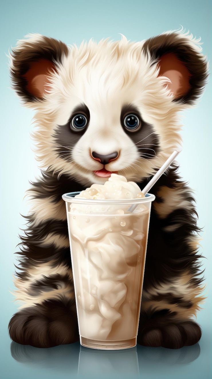 Foto fondo de pantalla de ilustración vectorial panda characetr hd 8k