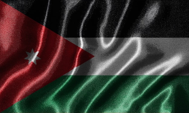 Fondo de pantalla de Jordan flag y ondeando la bandera de tela