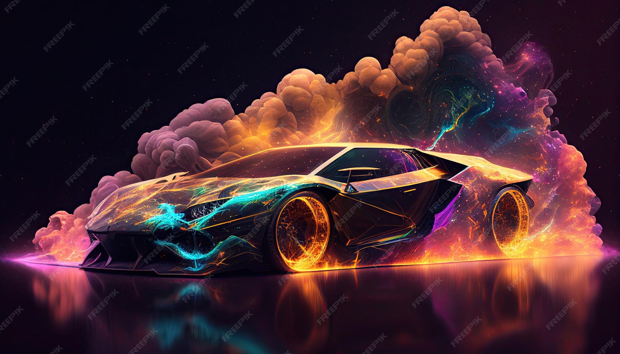 Fondo de pantalla de car with smoke and galaxy vibe