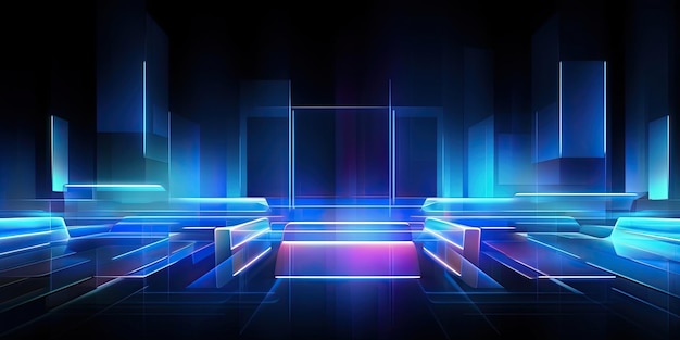 fondo de pantalla de línea de luz azul futurista