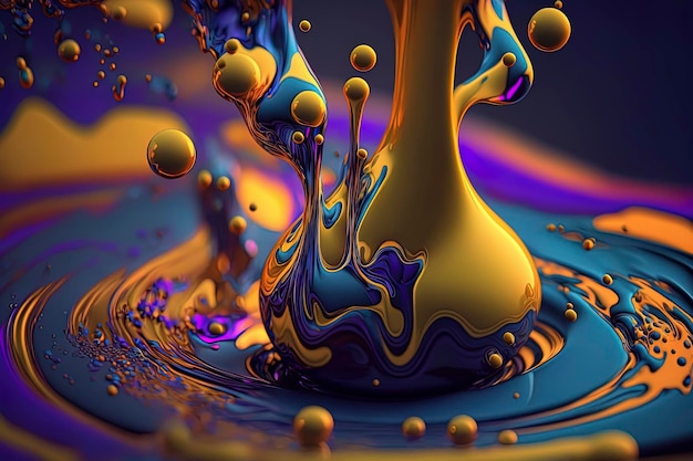 Fondo de pantalla líquido abstracto colorido con colores vibrantes IA generativa