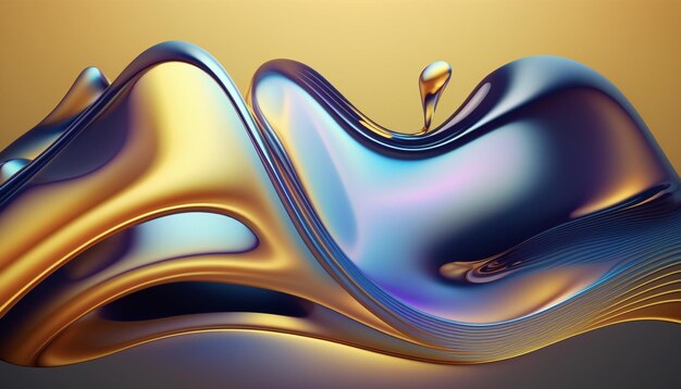 Un fondo de pantalla líquido dorado y azul que dice dorado y azul.