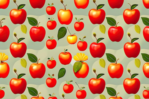 Un fondo de pantalla de manzanas rojas con una hoja verde