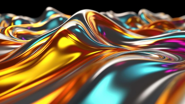 Fondo de pantalla de metal de onda colorido abstracto