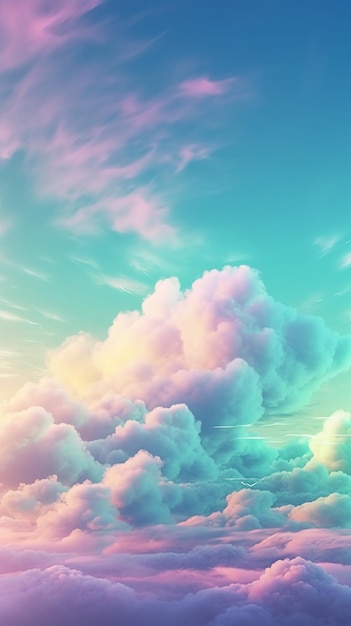 Fondo de pantalla de nubes pastel en el cielo