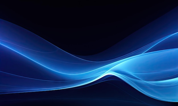 Fondo de pantalla de onda azul abstracto Banner de iluminación creativa Creado con herramientas de IA generativa