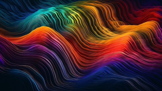 Fondo de pantalla de ondas digitales con ai generativo.