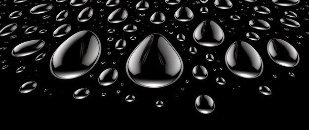 Foto fondo de pantalla oscuro con gotas de agua sobre un fondo negro ia generativa