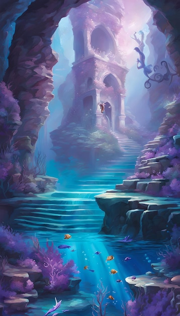 Foto fondo de pantalla de paisaje de la gruta oculta de la sirena