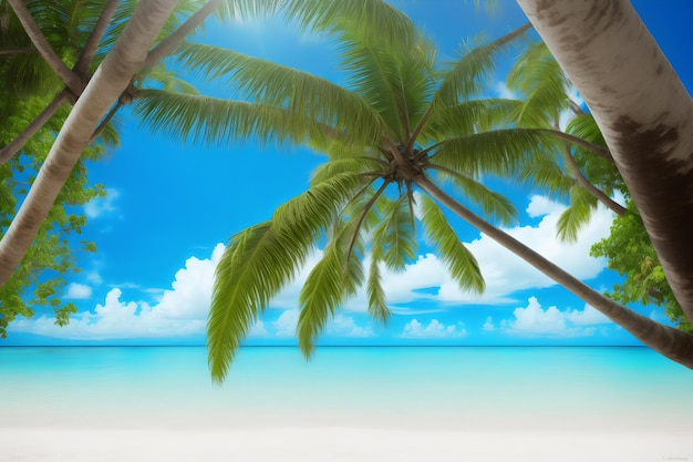 Fondo de pantalla de palmeras en una playa