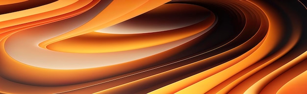 Fondo de pantalla panorámico de onda abstracta naranja pastel AI generativa