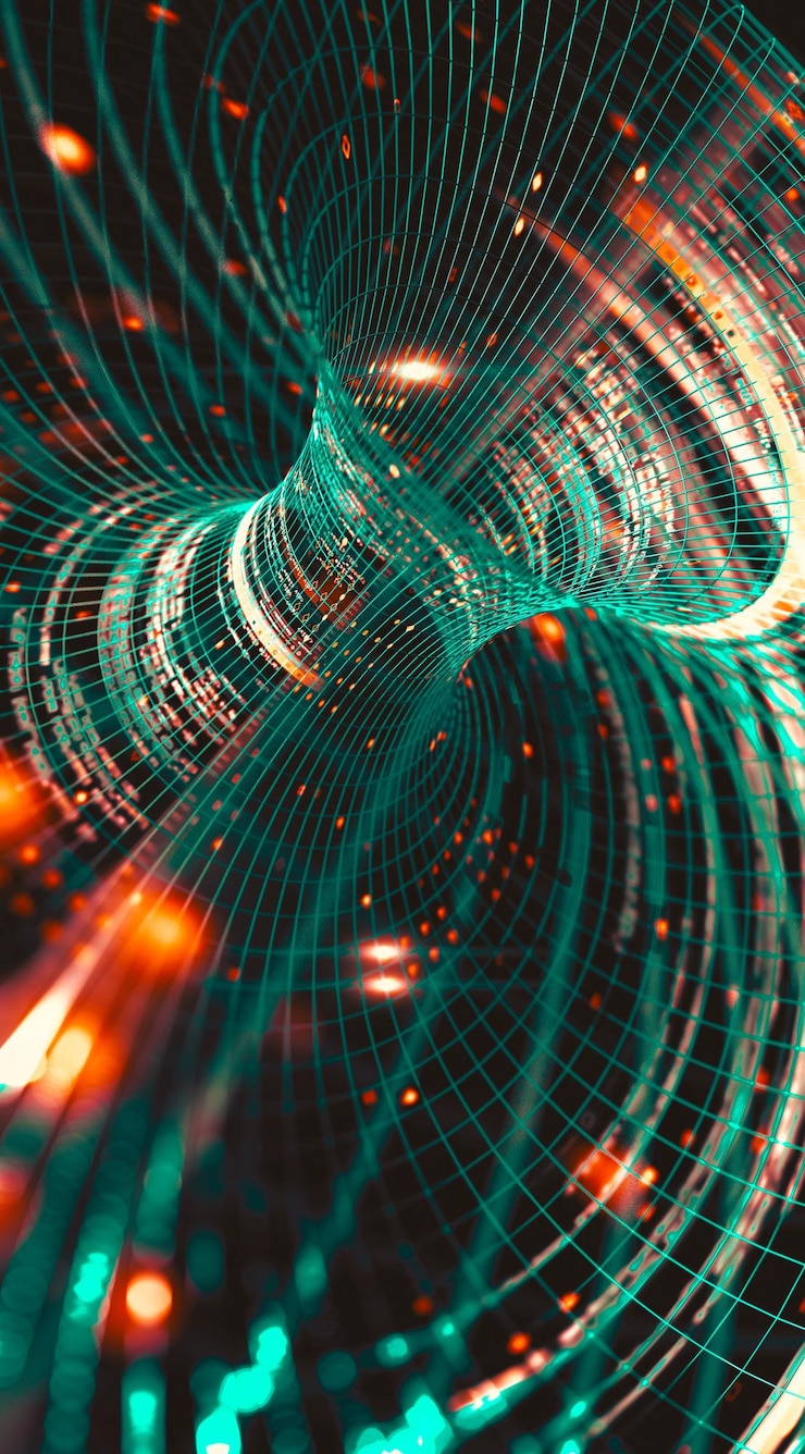 Foto fondo de pantalla del patrón de concepto tecnológico y la estructura de grandes datos ilustración 3d de la red y el código fuente