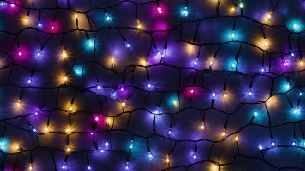 Fondo de pantalla de patrones sin fisuras de guirnaldas de luces de Navidad