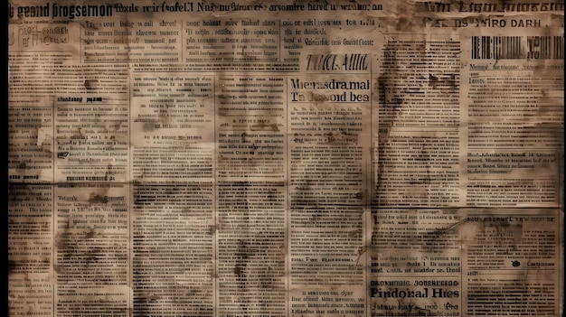 Foto fondo de pantalla de periódico viejo fondo de periódico generativo ai