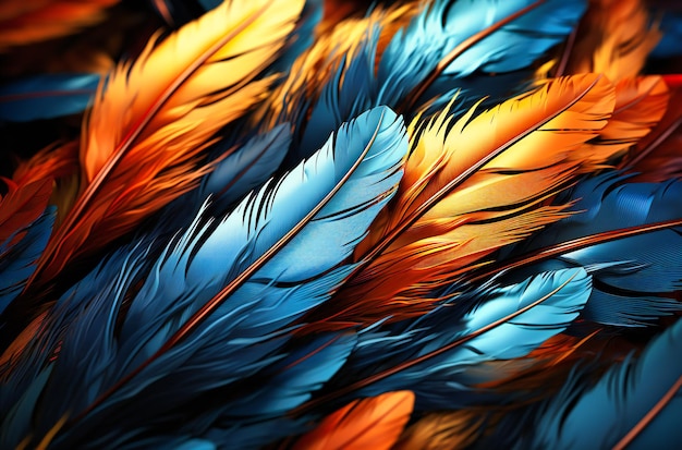 un fondo de pantalla de plumas azules con un fondo azul